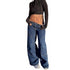 Fashion Women's Wide Leg Jeans Low Waisted Cargo Pants